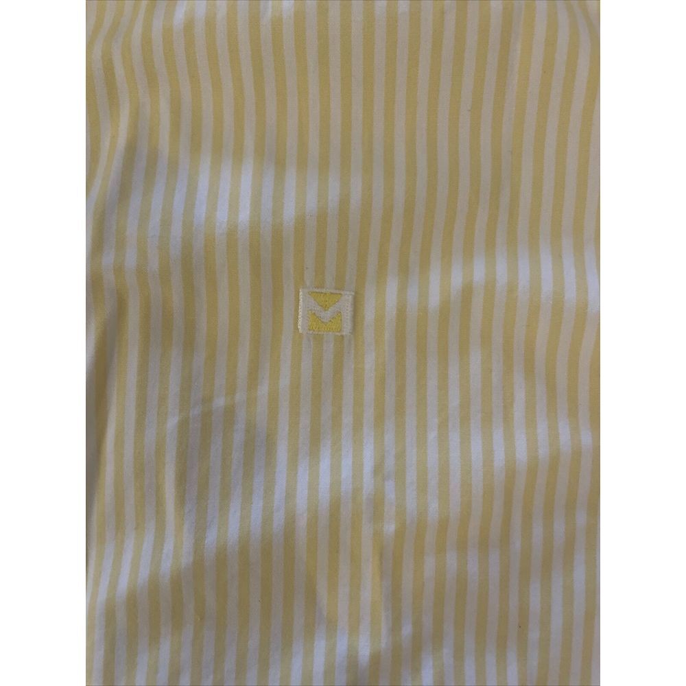 Michael Kors Men's Yellow Shirt Stripes Short Sleeve Pockets 100% Cotton‎ Size M - Picture 10 of 16
